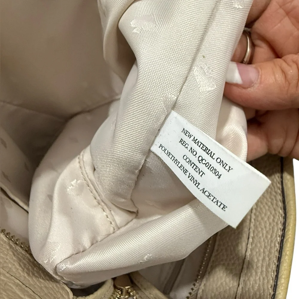 Kate Spade New York Pebbled Shoulder Bag Beige Tan Project Bag - Picture 7 of 13